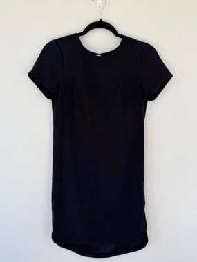 H&M Dark Navy Crewneck Dress with Gold Back Clasp